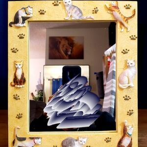 Vintage Cat Frame Mirror